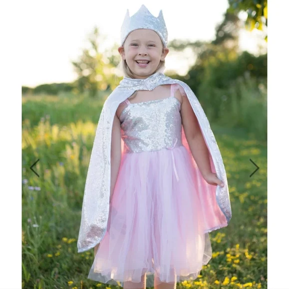 Great Pretenders Reversible Cape Halloween Costume Dress Up Sz 4-6Y Pink Sequin - Picture 8 of 12